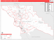 San Luis Obispo-Paso Robles-Arroyo Grande Metro Area Wall Map Red Line Style